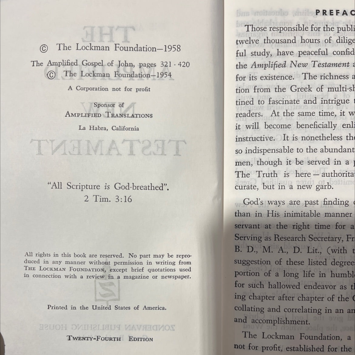 holy bible amplified new testament book, by Frances E. Siewert, 1954 Hardcover image 3