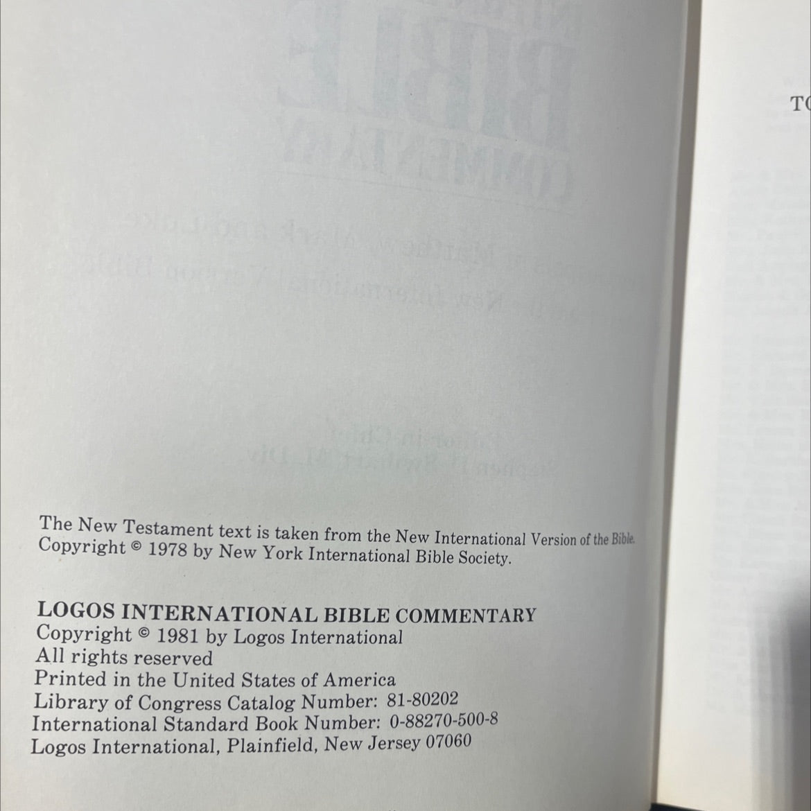 holy bible commentary the gospels of matthew mark and luke book, by stephen d. swihart, 1981 Hardcover image 3