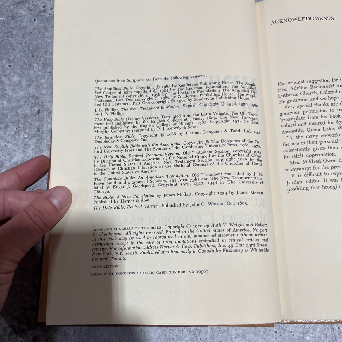 holy bible gems and minerals of the bible book, by ruth v. wright, robert l. chadbourne, 1970 Hardcover image 3