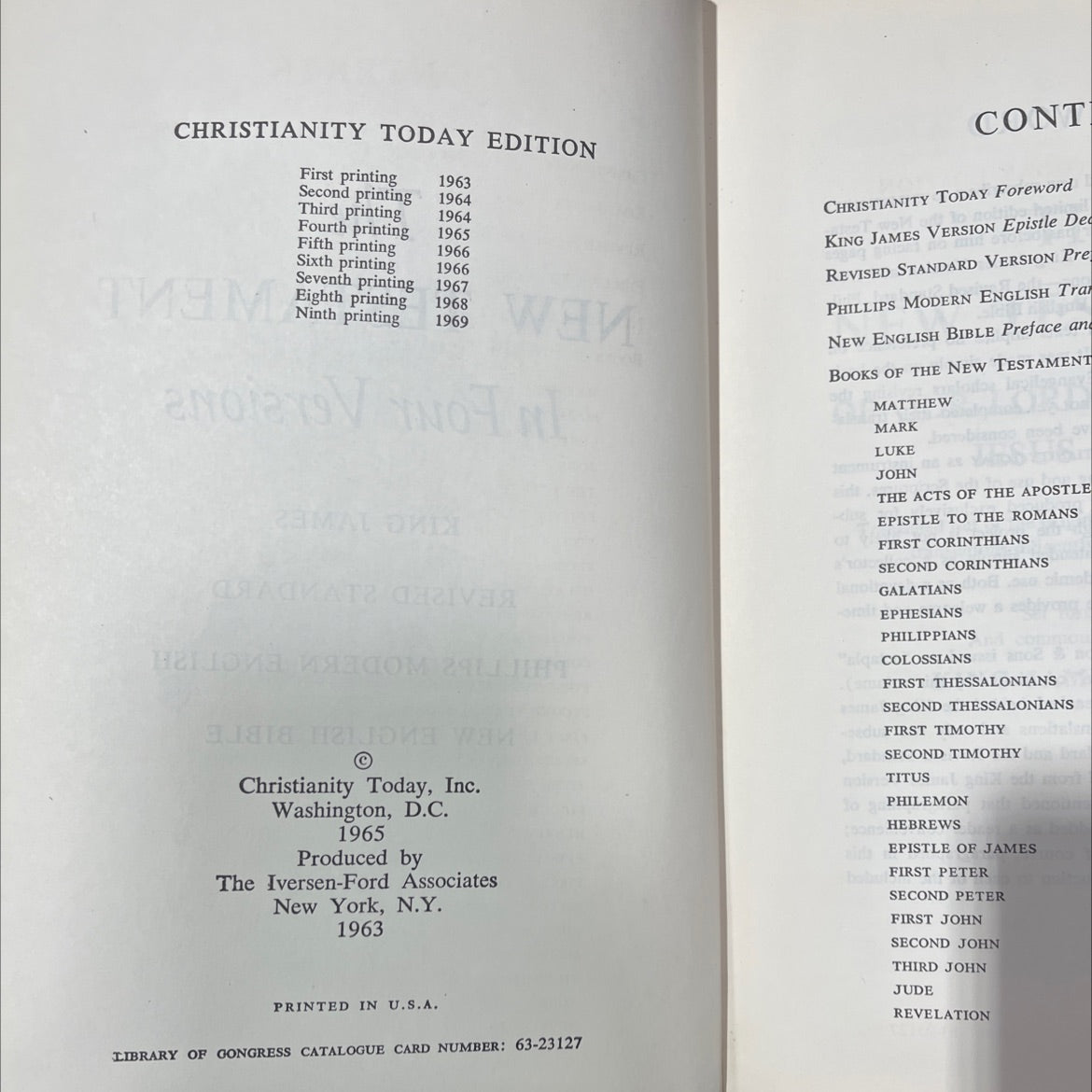 holy bible in four versions book, by unknown, 1969 Hardcover image 3