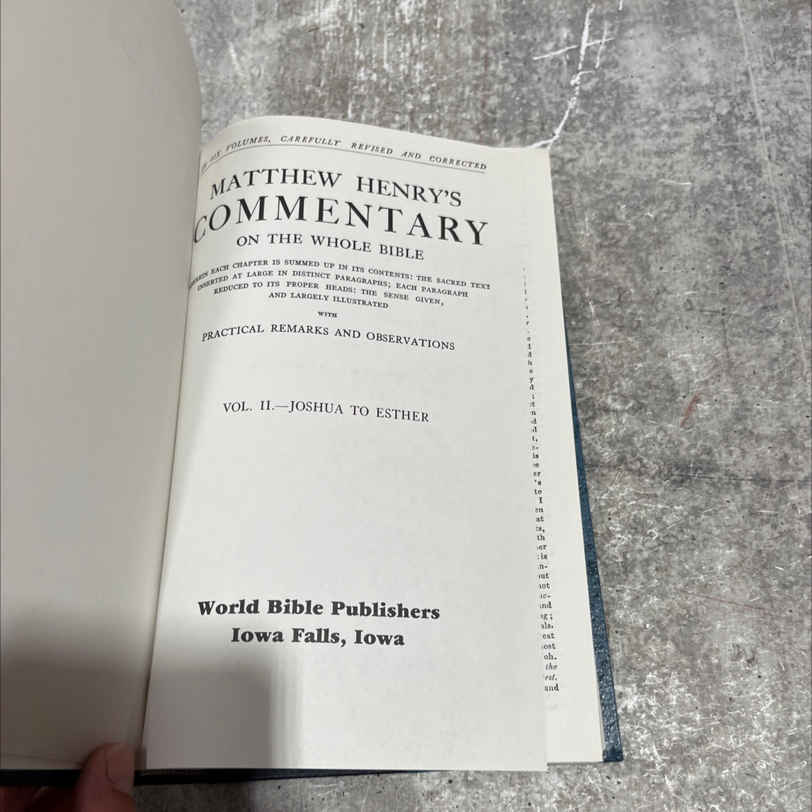 holy bible matthew henry's commentary on the whole bible vol. ii joshua to esther book, by matthew henry, 1970 Hardcover image 2