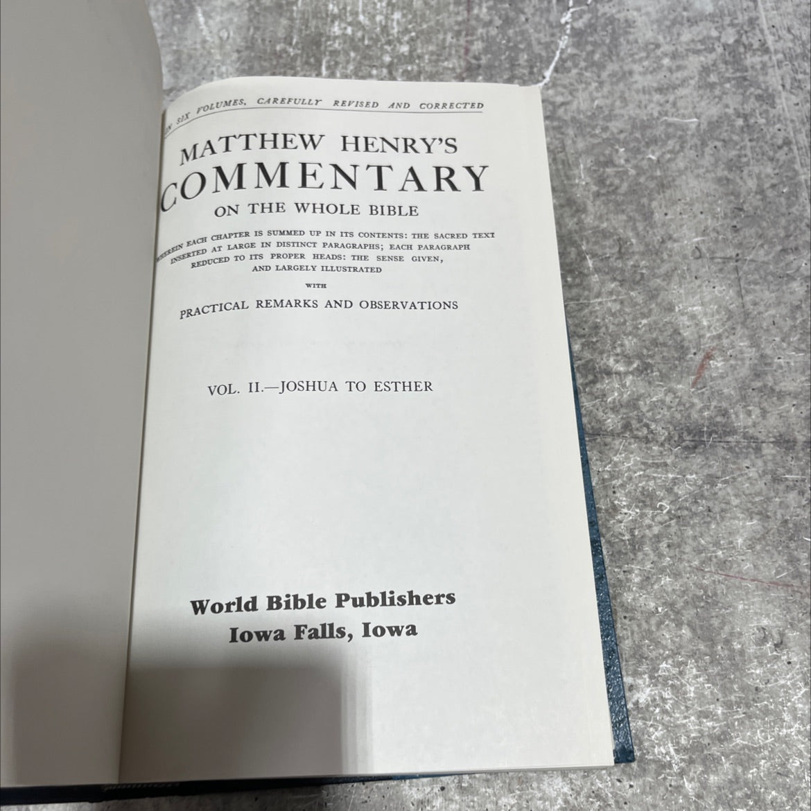 holy bible matthew henry's commentary on the whole bible vol. ii joshua to esther book, by matthew henry, 1970 Hardcover image 3