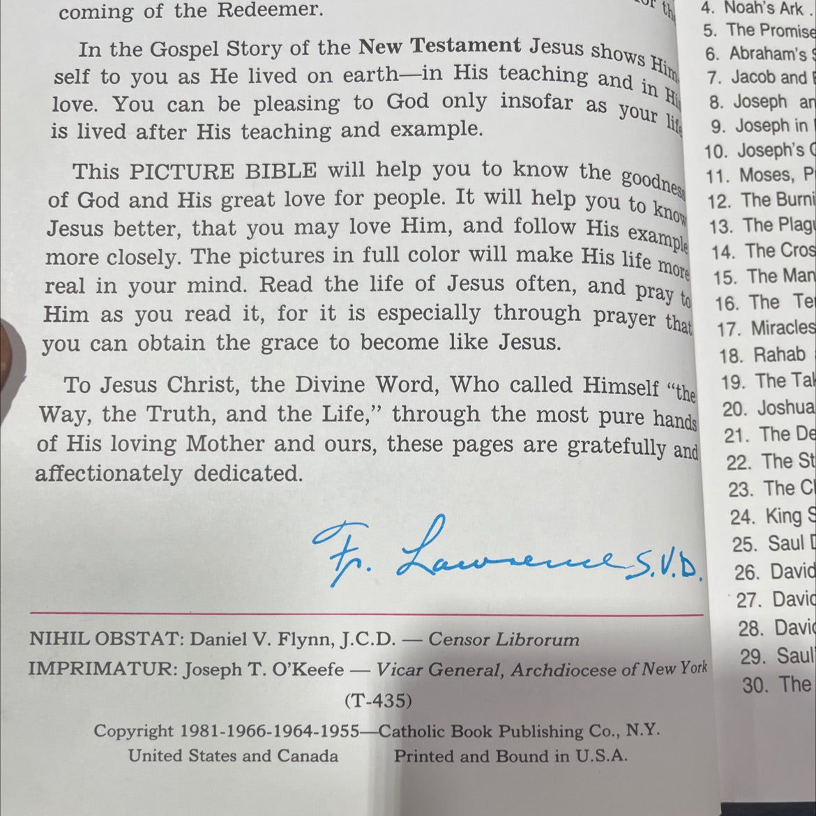 holy bible new catholic picture bible popular stories from the old and new testaments book, by rev. lawrence g. image 3