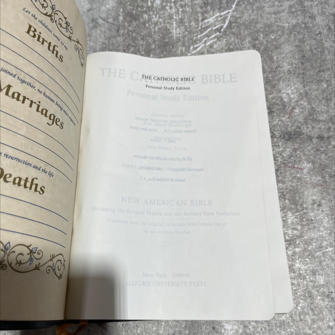 holy bible personal study edition book, by grace proziva rajon, jean marie hiesberger, 1995 Leather image 2