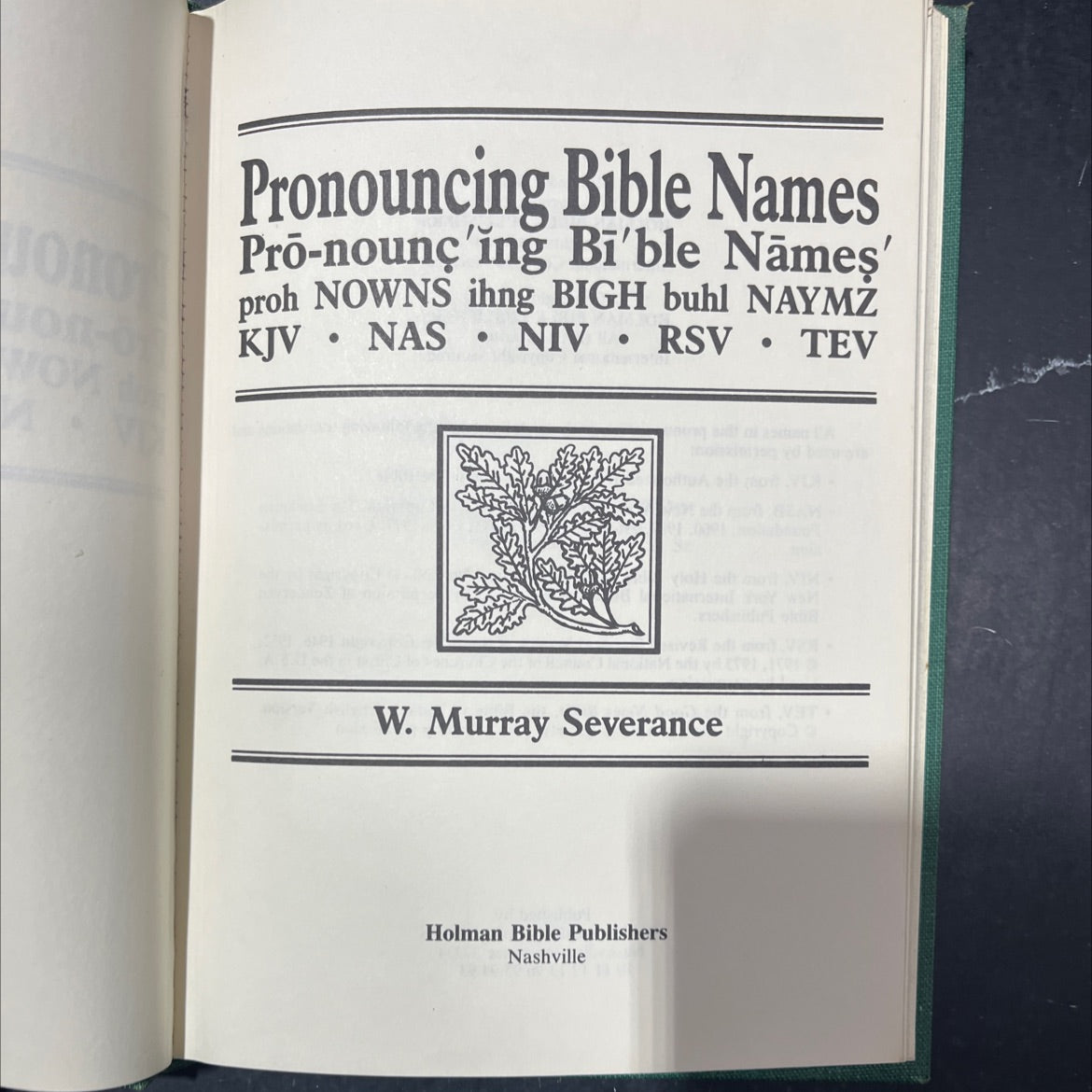holy bible pronouncing bible names book, by W. Murray Severance, 1985 Hardcover image 2
