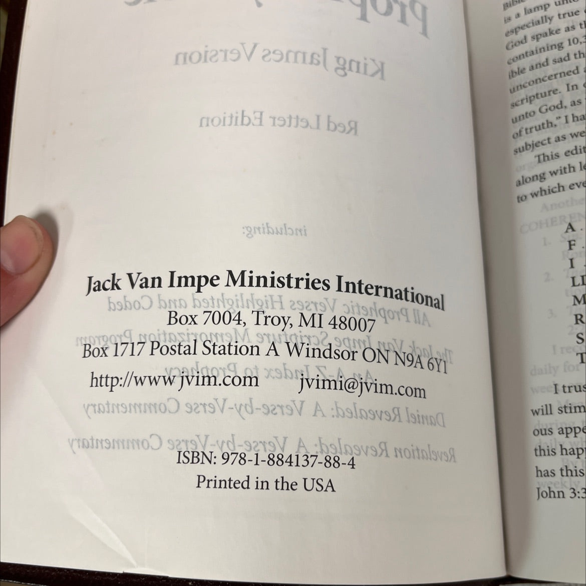 holy bible prophecy edition book, by jack van impe, 1998 Leather image 3
