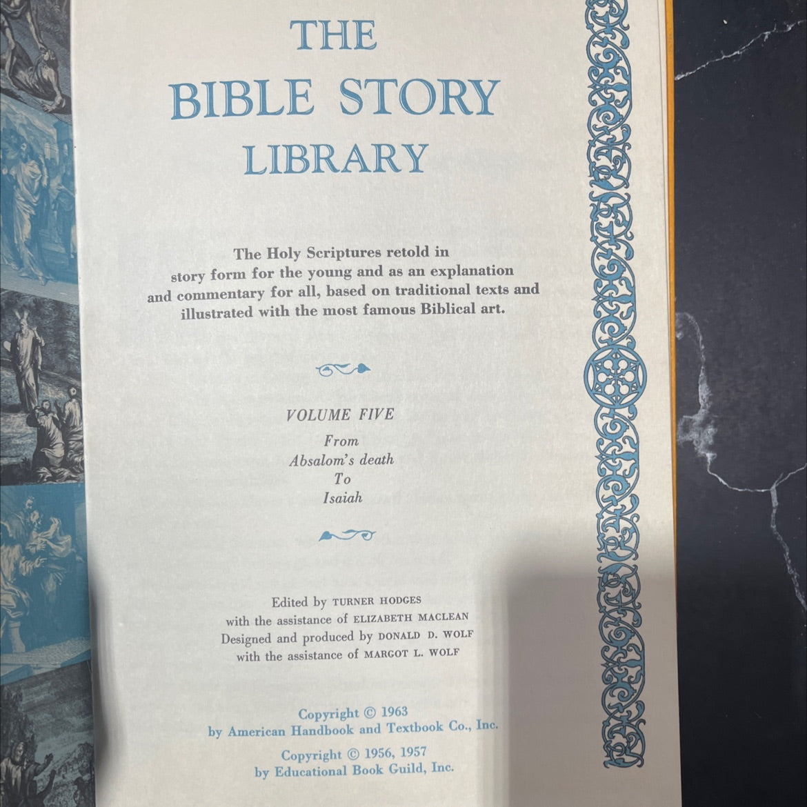 holy bible story library volume five from absalom's death to isaiah book, by turner hodges, 1963 Hardcover image 2