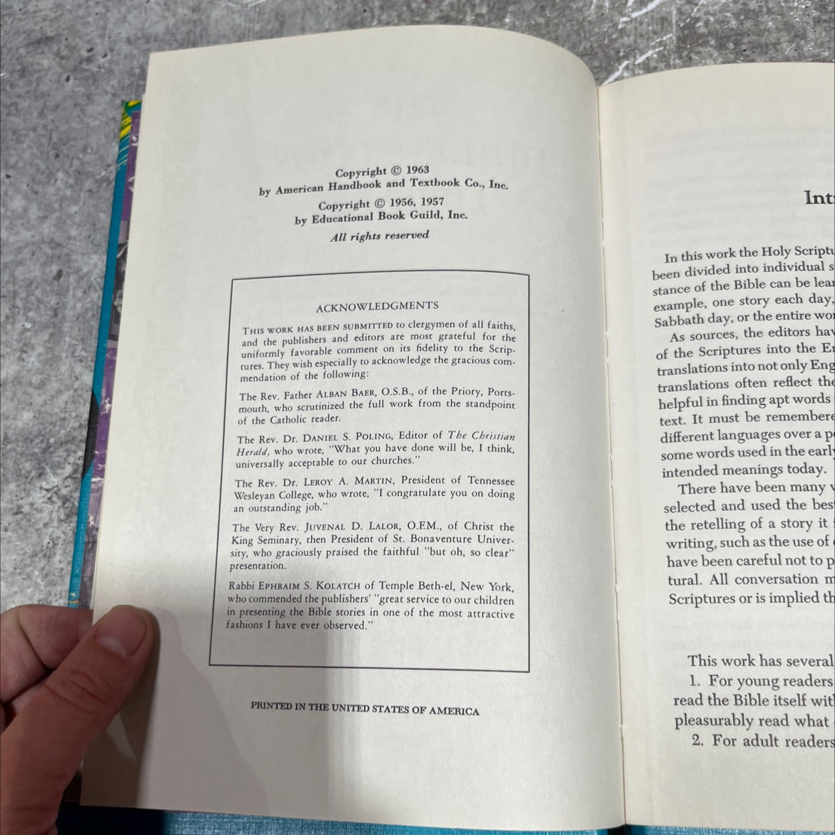 holy bible story library volume one from creation to jacob book, by turner hodges, 1963 Hardcover image 3