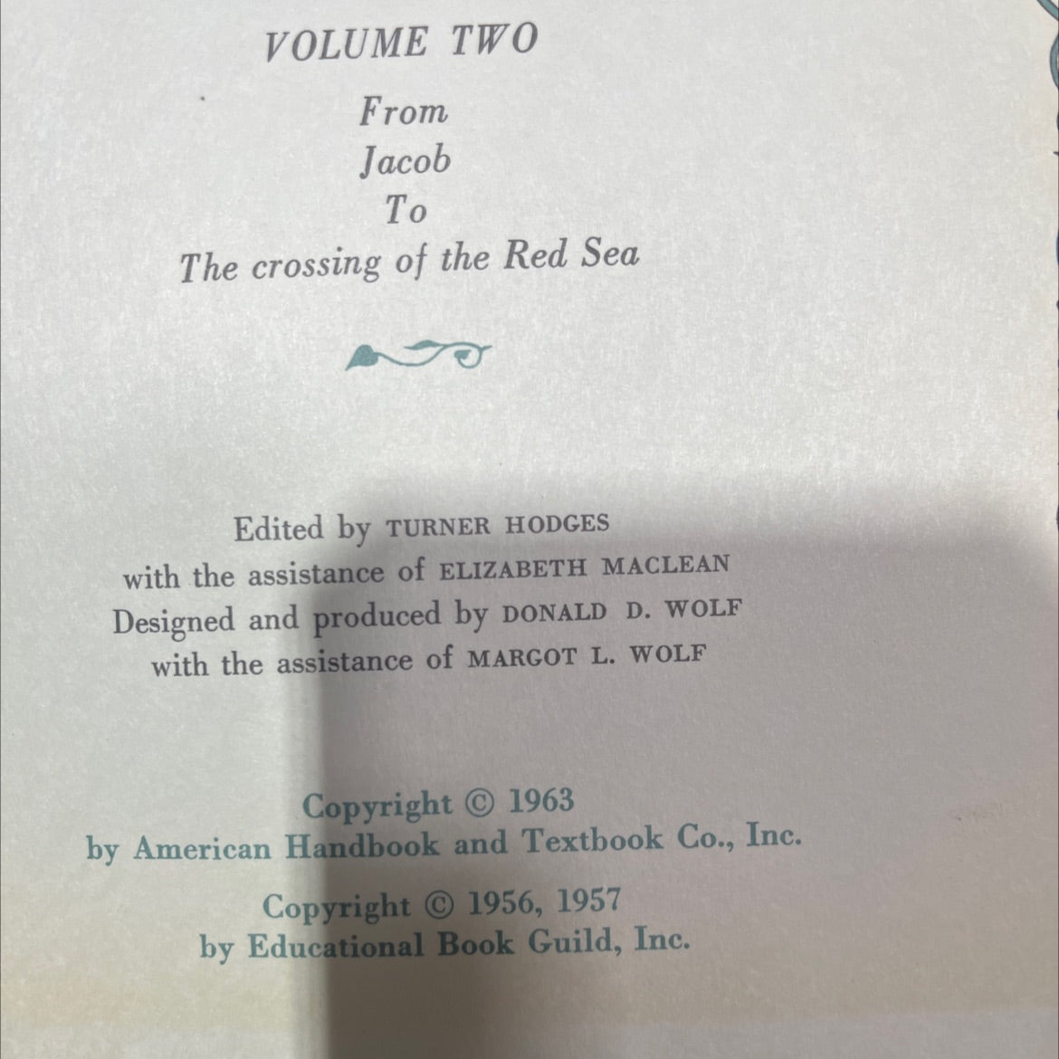 holy bible story library volume two from jacob to the crossing of the red sea book, by turner hodges, 1963 Hardcover image 3
