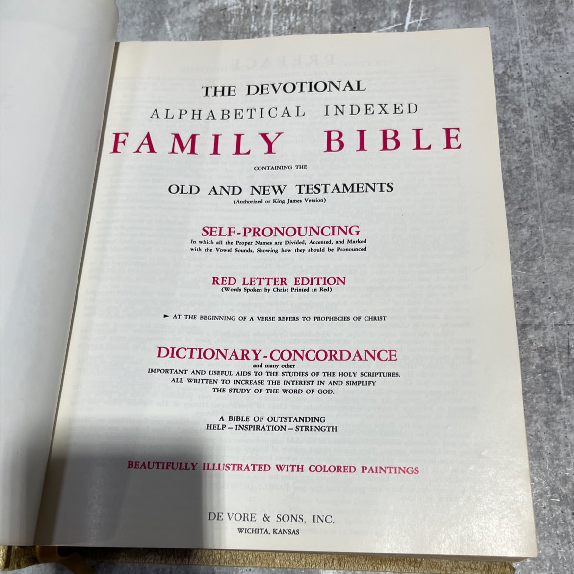 holy bible the devotional alphabetical family containing the indexed bible old and new testaments book, by de vore & image 2