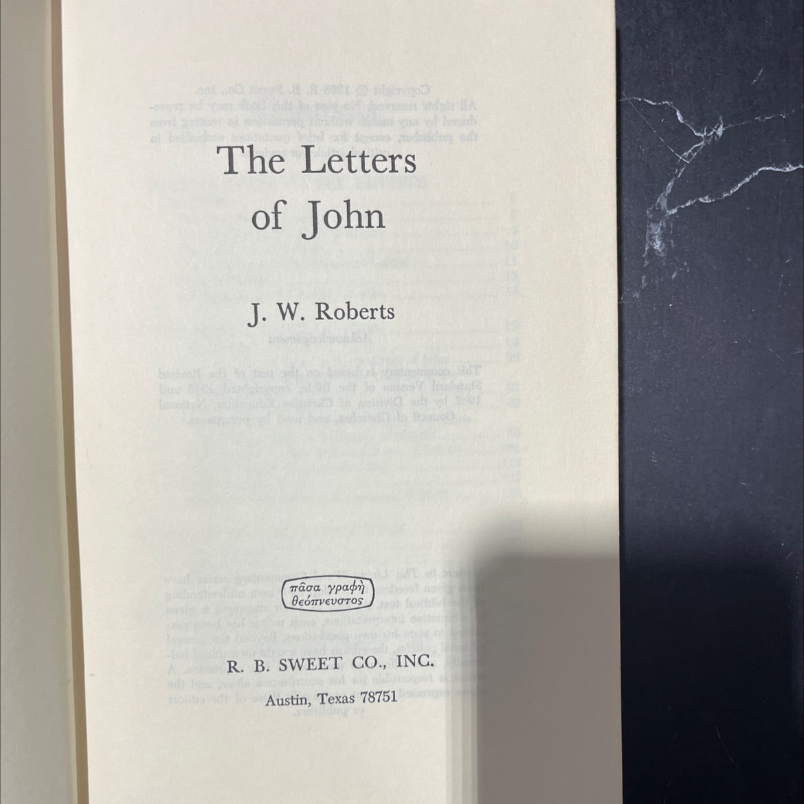 holy bible the letters of john j. w. roberts ii book, by John J. W. Roberts, 1968 Hardcover image 2