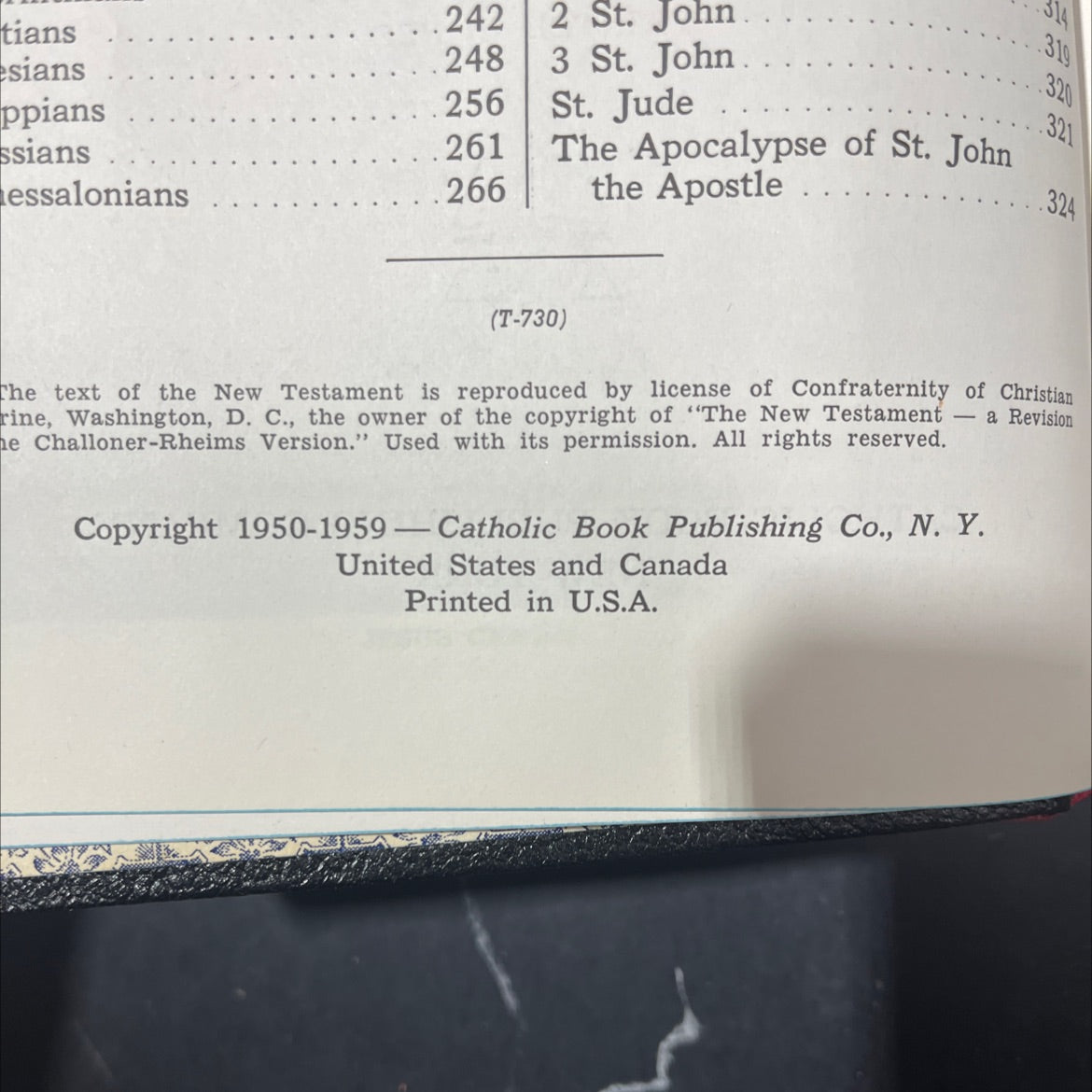 holy bible the new testament of our lord and savior jesus christ book, by unknown, 1959 Leather, Folio, Red Letter image 3