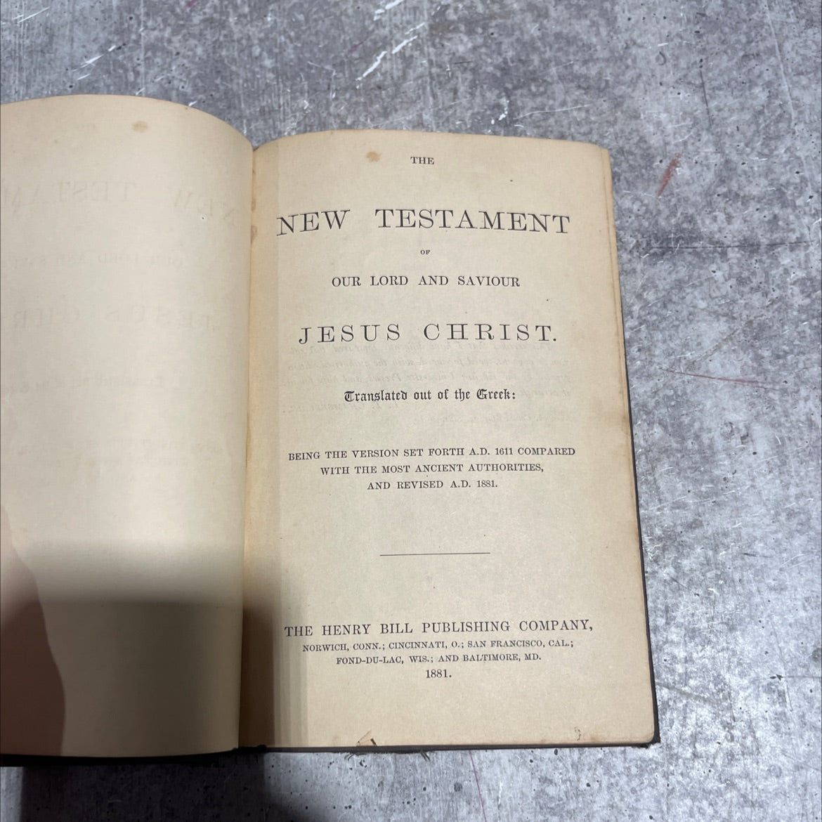 holy bible the new testament of our lord and saviour jesus christ book, by unknown, 1881 Hardcover image 2