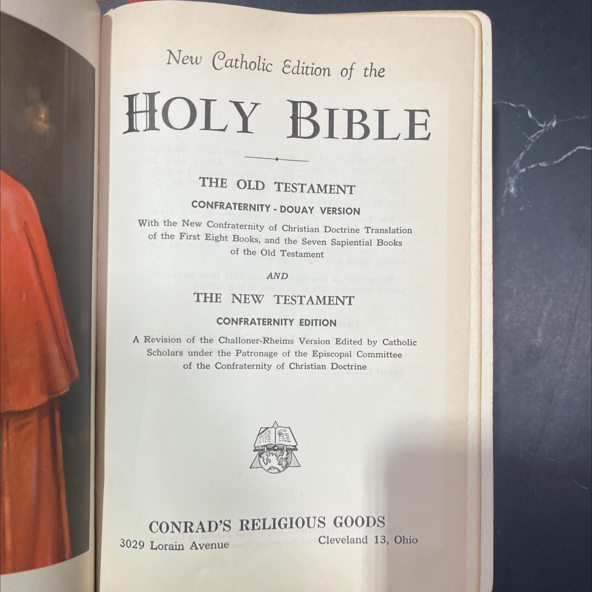 holy bible the old testament confraternity - douay version book, by unknown, 1957 Leather image 2