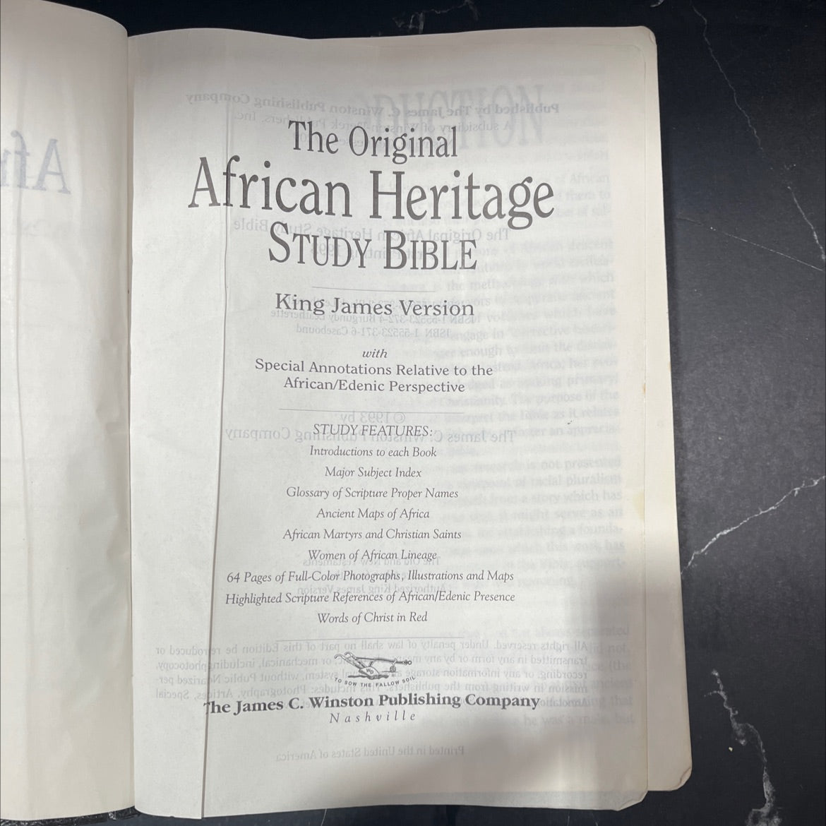 holy bible the original african heritage study bible king james version book, by unknown, 1993 Leather image 2