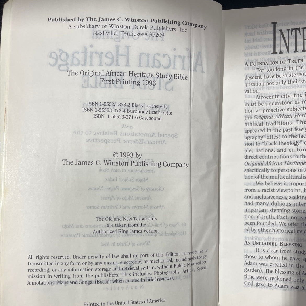 holy bible the original african heritage study bible king james version book, by unknown, 1993 Leather image 3