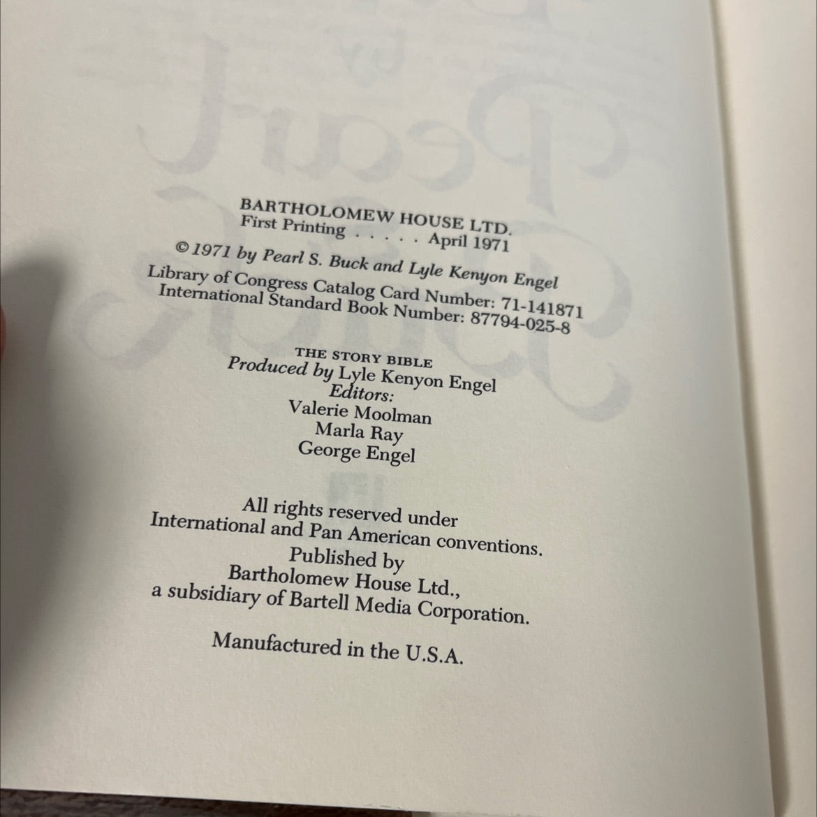 holy bible the story bible book, by pearl s. buck, 1971 Hardcover image 3