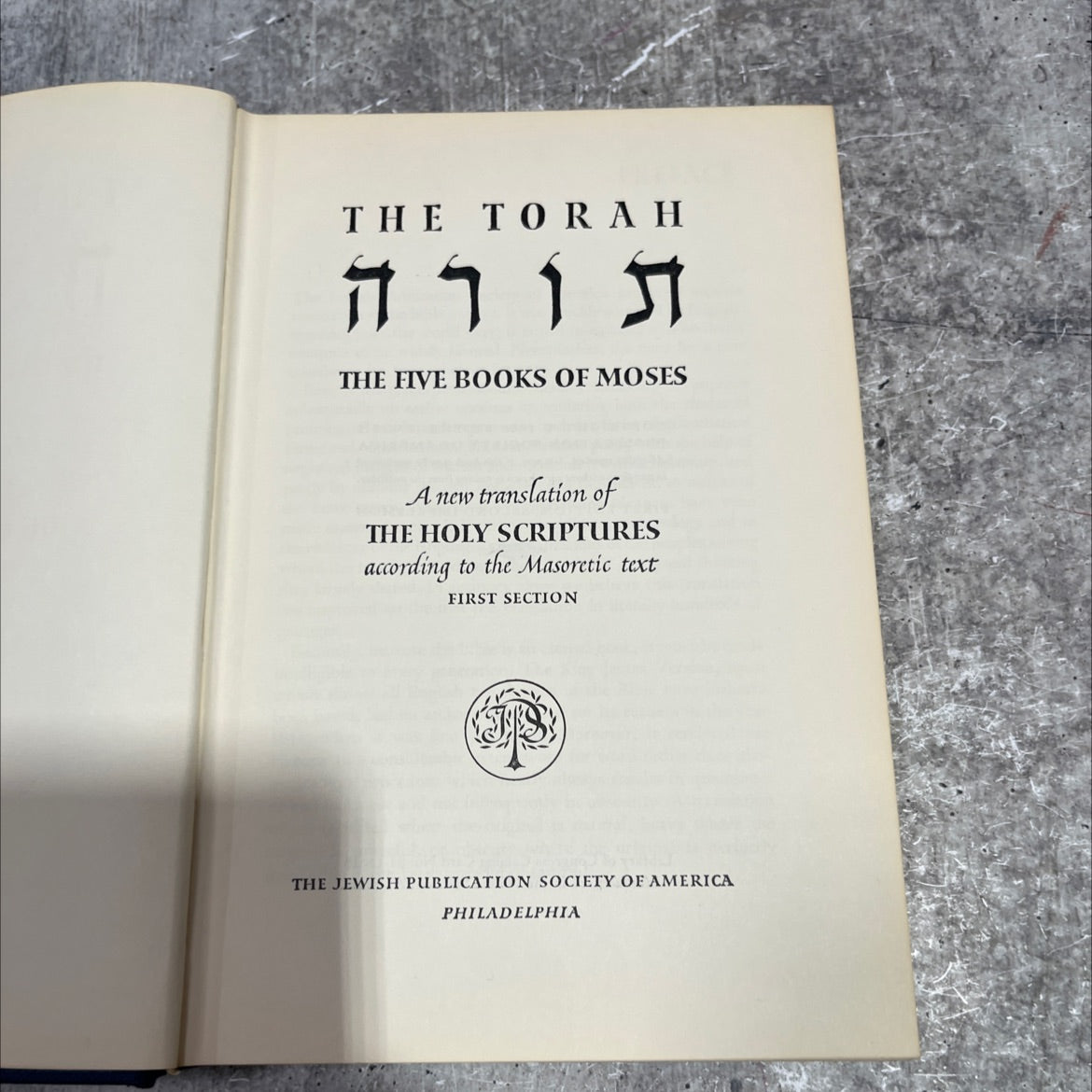 holy bible the torah the five books of moses book, by unknown, 1962 Hardcover image 2
