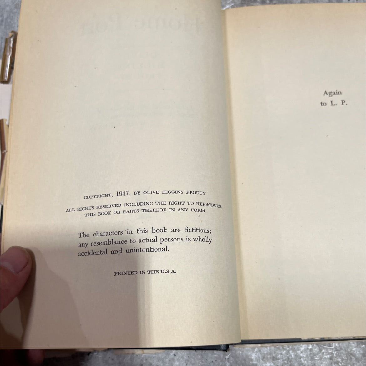 home port book, by olive higgins prouty, 1947 Hardcover image 3