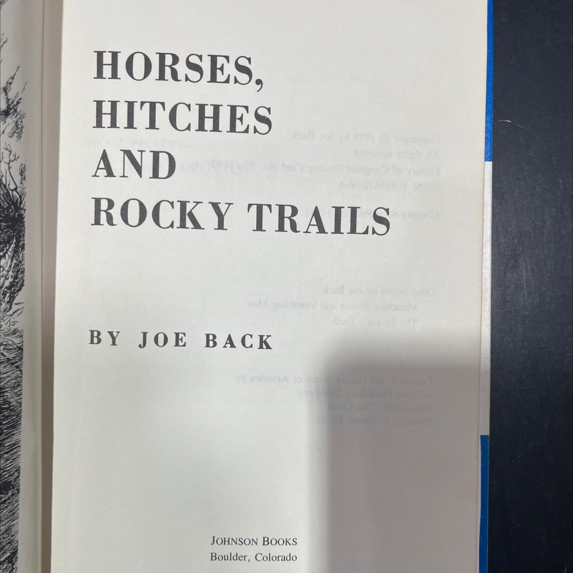 horses, hitches and rocky trails book, by joe back, 1985 Hardcover image 2