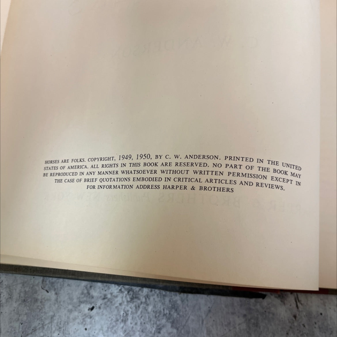 horses are folks book, by c. w. anderson, 1950 Hardcover, Vintage image 3