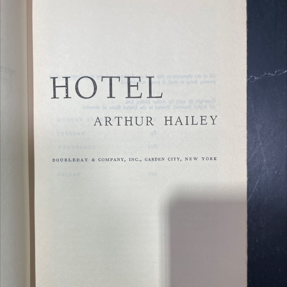 hotel a book, by arthur hailey, 1965 Hardcover image 2