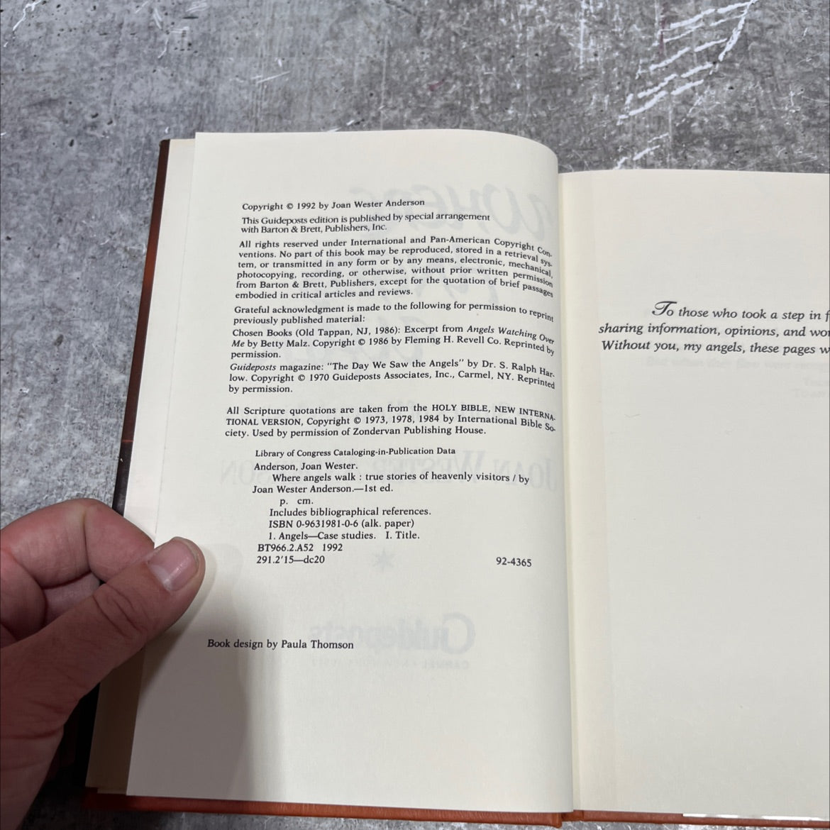 hour angels walk true stories of heavenly visitors book, by joan wester anderson, 1992 Hardcover image 3