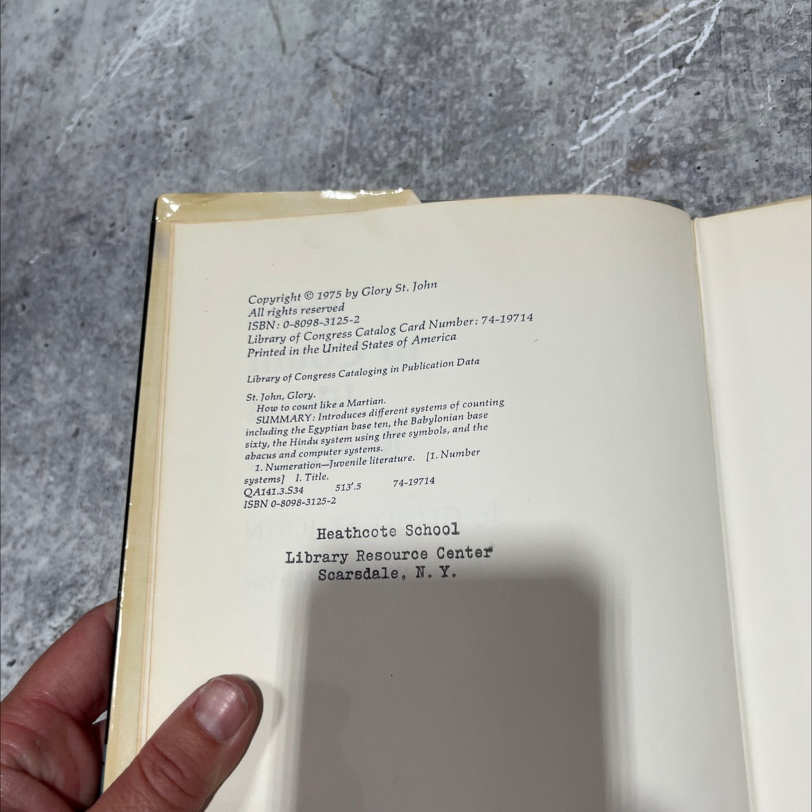 how to count like a martian book, by glory st. john, 1975 Hardcover image 3