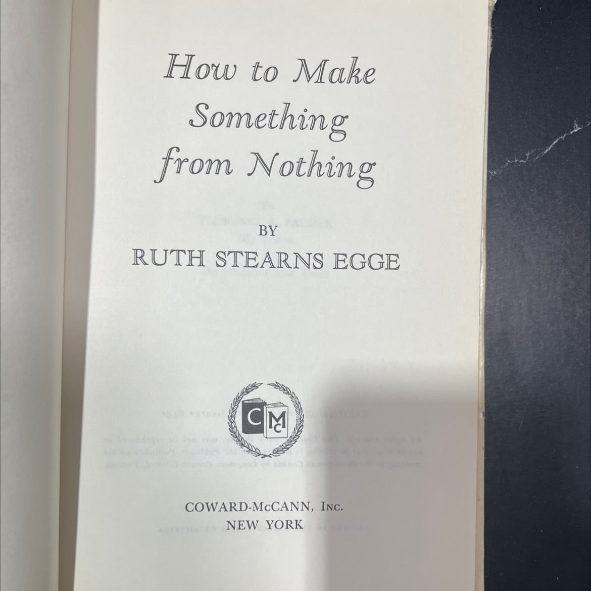 how to make something from nothing book, by ruth stearns egge, 1968 Hardcover image 2