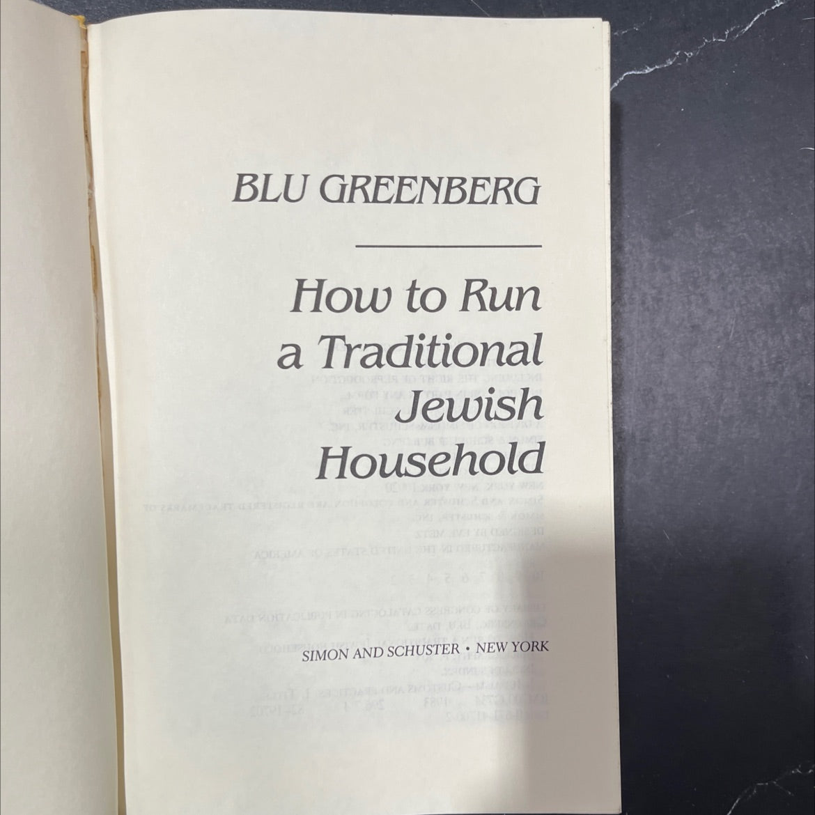 how to run a traditional jewish household book, by blu greenberg, 1983 Hardcover image 2