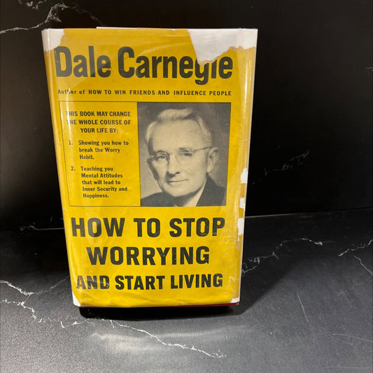 SIGNED how to stop worrying and start living book, by dale carnegie, 1948 Hardcover, First Edition, Rare, Antique image 1