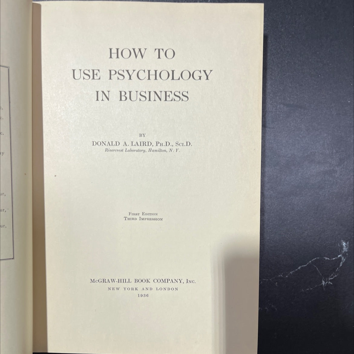how to use psychology in business book, by donald a. laird, 1936 Hardcover, Antique image 2