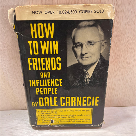 how to win friends and influence people book, by dale carnegie, 1964 Hardcover, Vintage, Heavily Used image 1