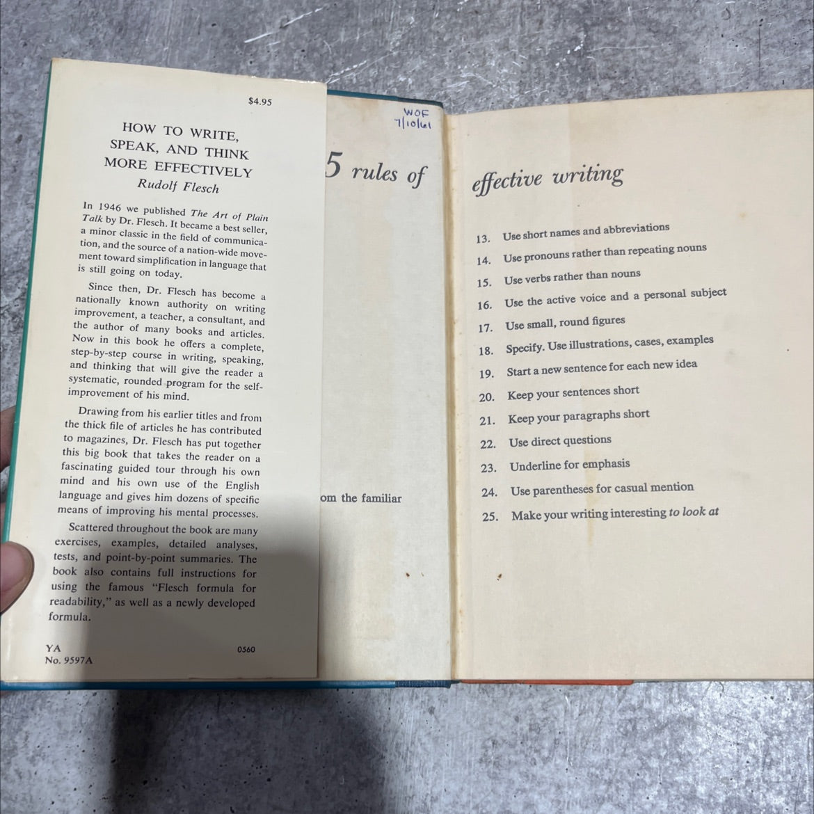how to write, speak, and think more effectively book, by rudolf flesch, 1960 Hardcover image 4