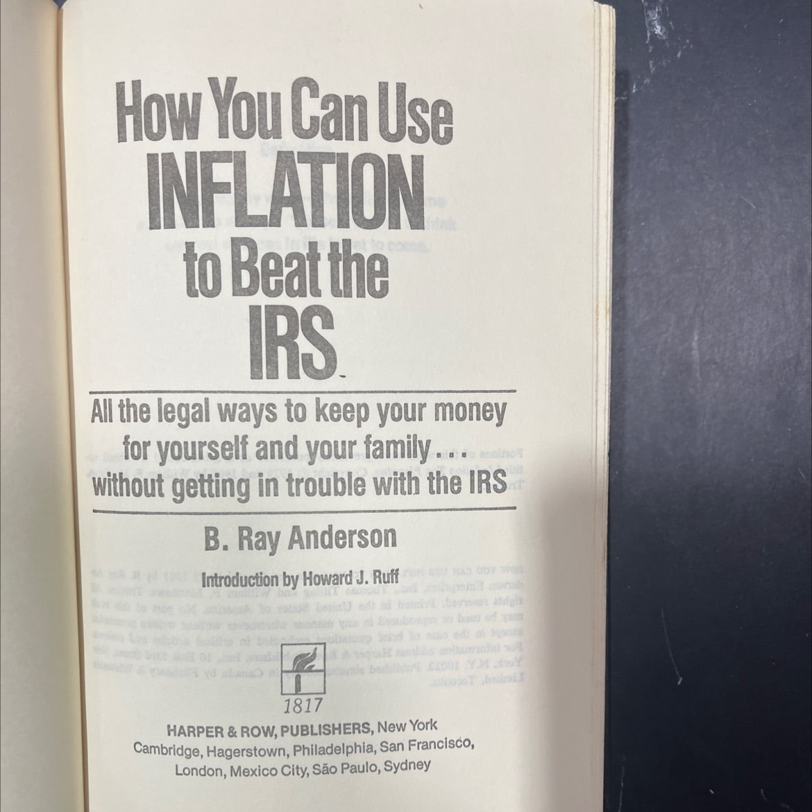 how you can use inflation to beat the irs book, by b. ray anderson, 1981 Hardcover image 2