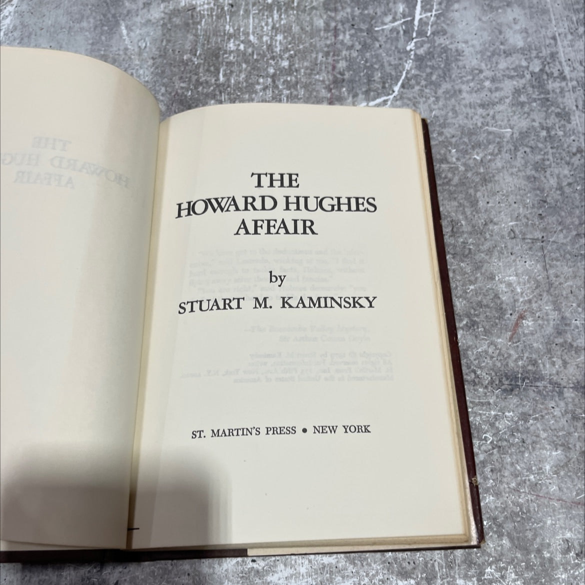 howard hughes affair book, by stuart m. kaminsky, 1979 Hardcover image 2