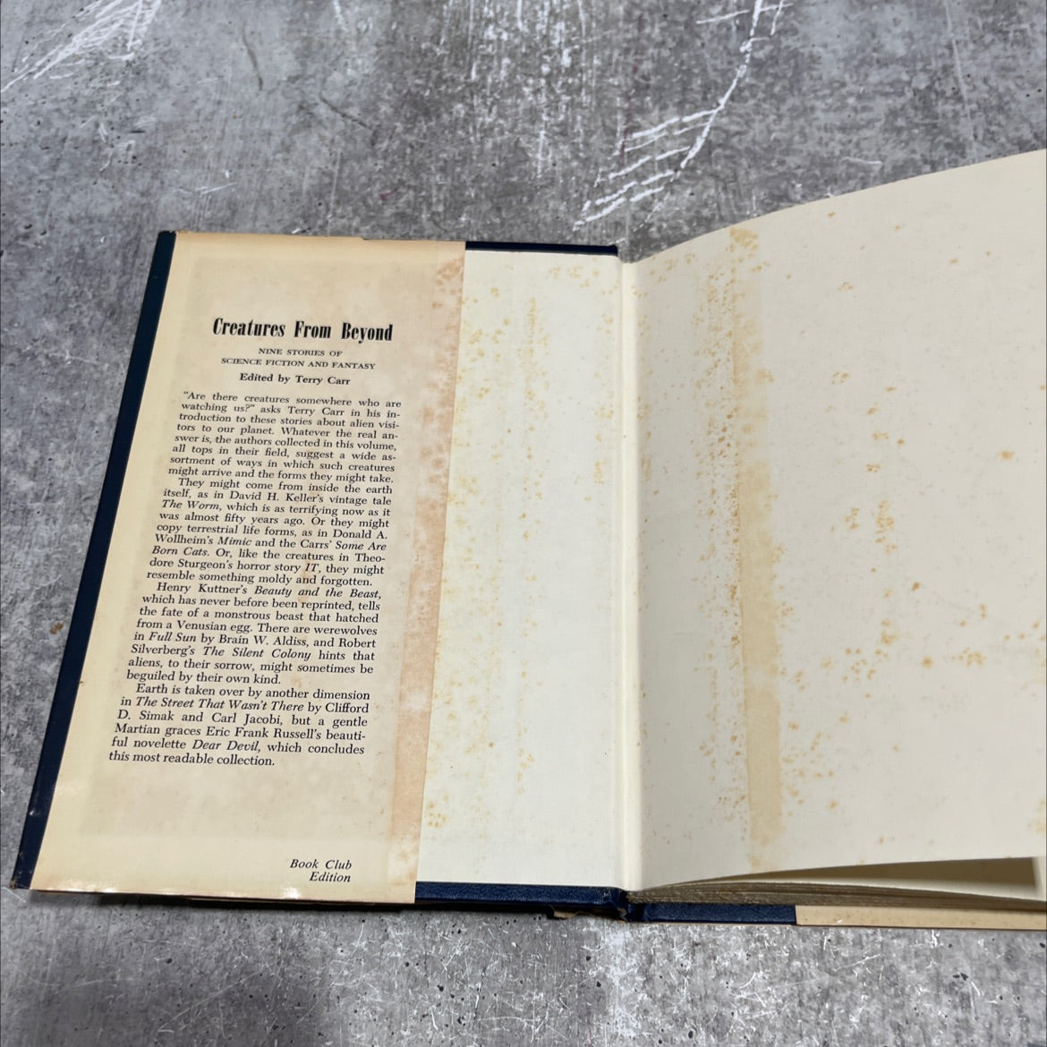 hoysh mont creatures from beyond nine stories of science fiction and fantasy book, by Terry Carr, 1975 Hardcover image 4