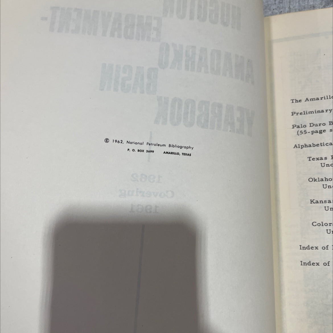hugoton embayment-anadarko basin yearbook 1962 covering 1961 book, by curtis stevens, 1962 Paperback image 3