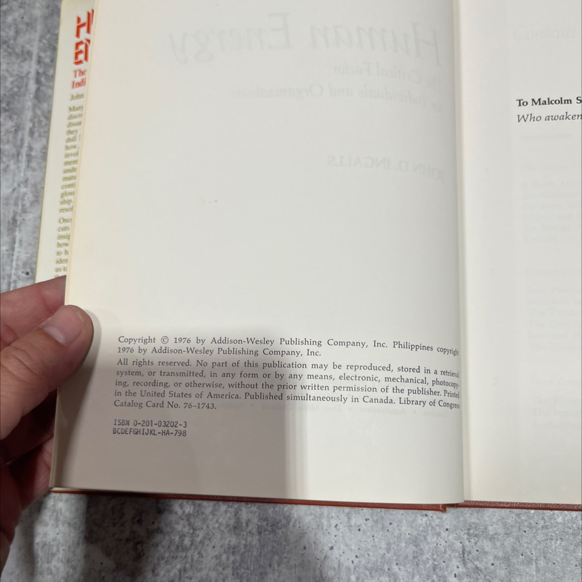 human energy the critical factor for individuals and organizations book, by john d. ingalls, 1976 Hardcover image 3