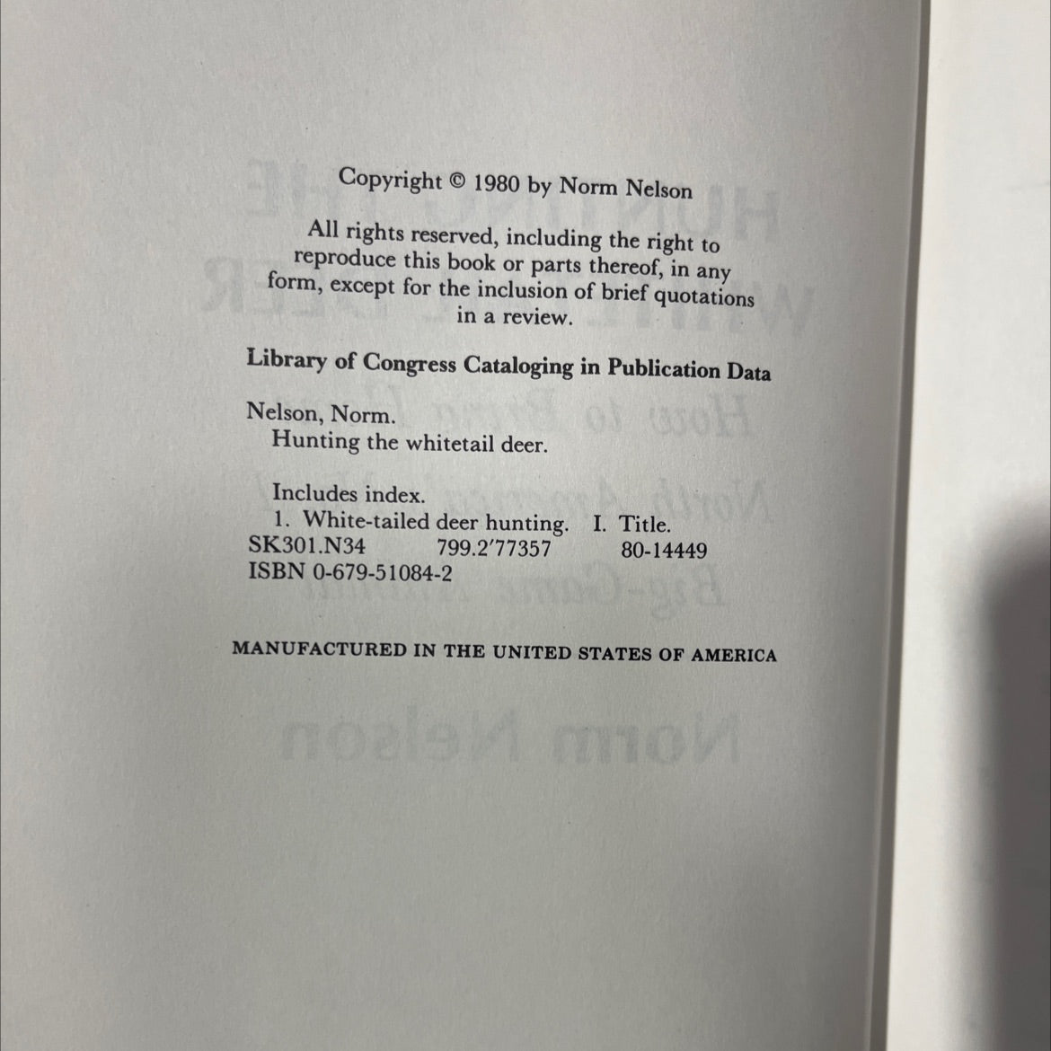 hunting the whitetail deer book, by Norm Nelson, 1980 Hardcover image 3