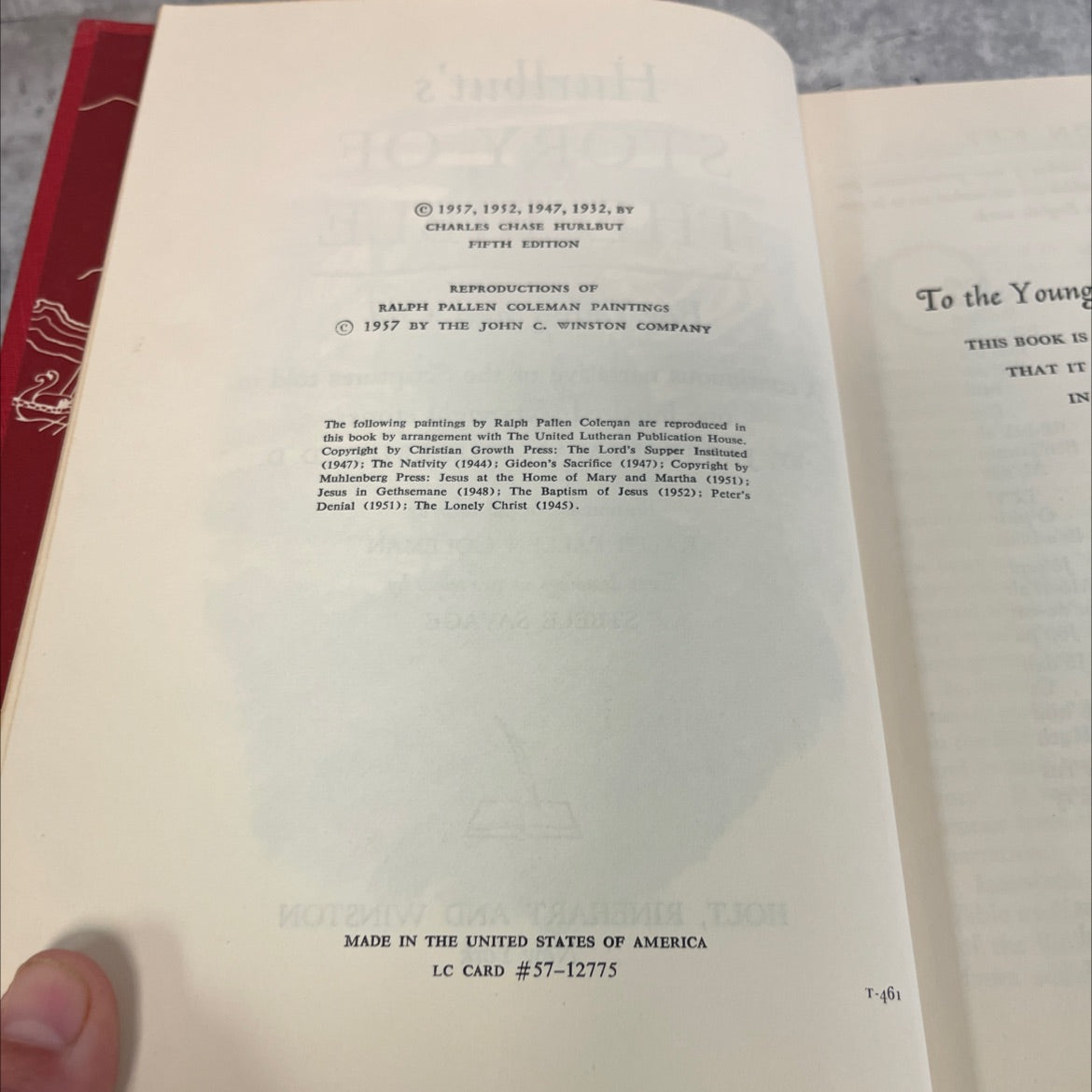 hurlbut's story of the bible for young and old book, by jesse lyman hurlbut, d. d., 1957 Hardcover image 3