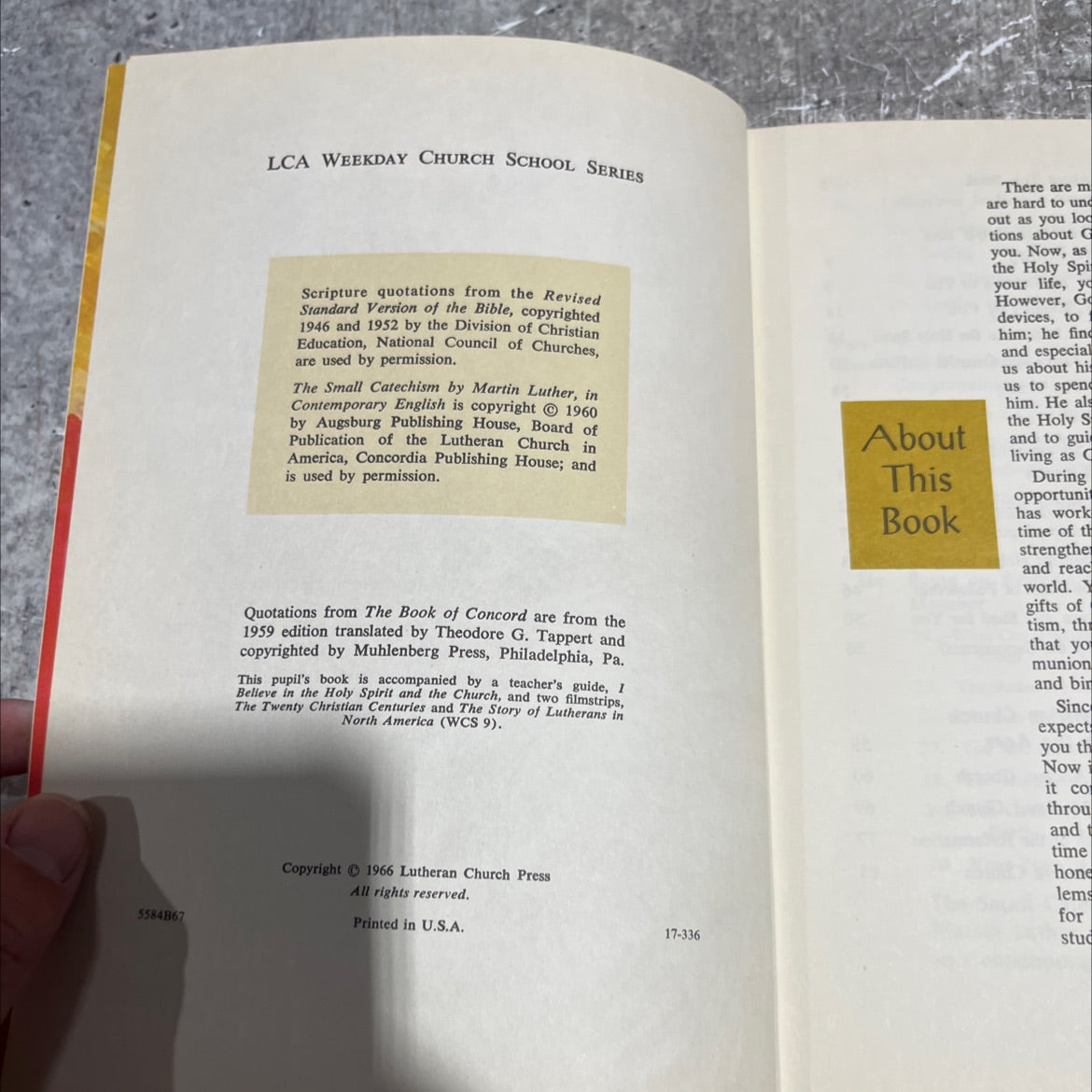 i believe in the holy spirit and the church book, by kel author los, 1966 Hardcover image 3