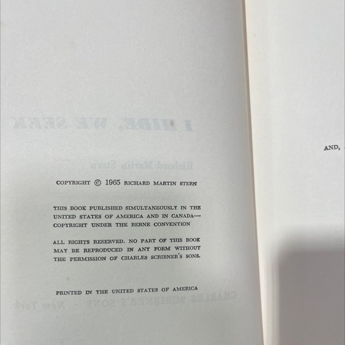 i hide, we seek book, by richard martin stern, 1965 Hardcover image 3