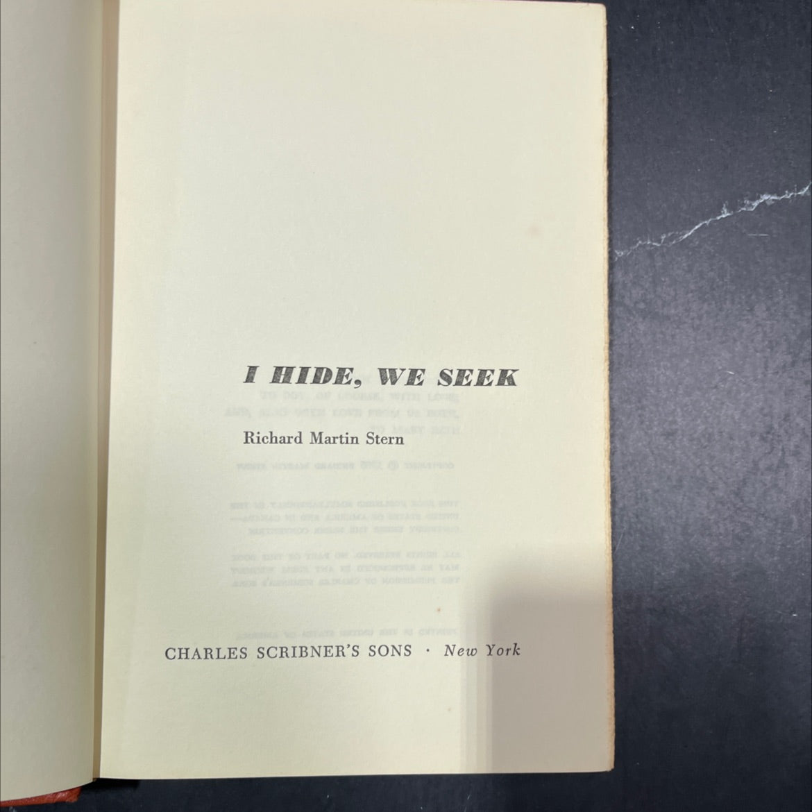 i hide, we seek book, by richard martin stern, 1965 Hardcover image 2