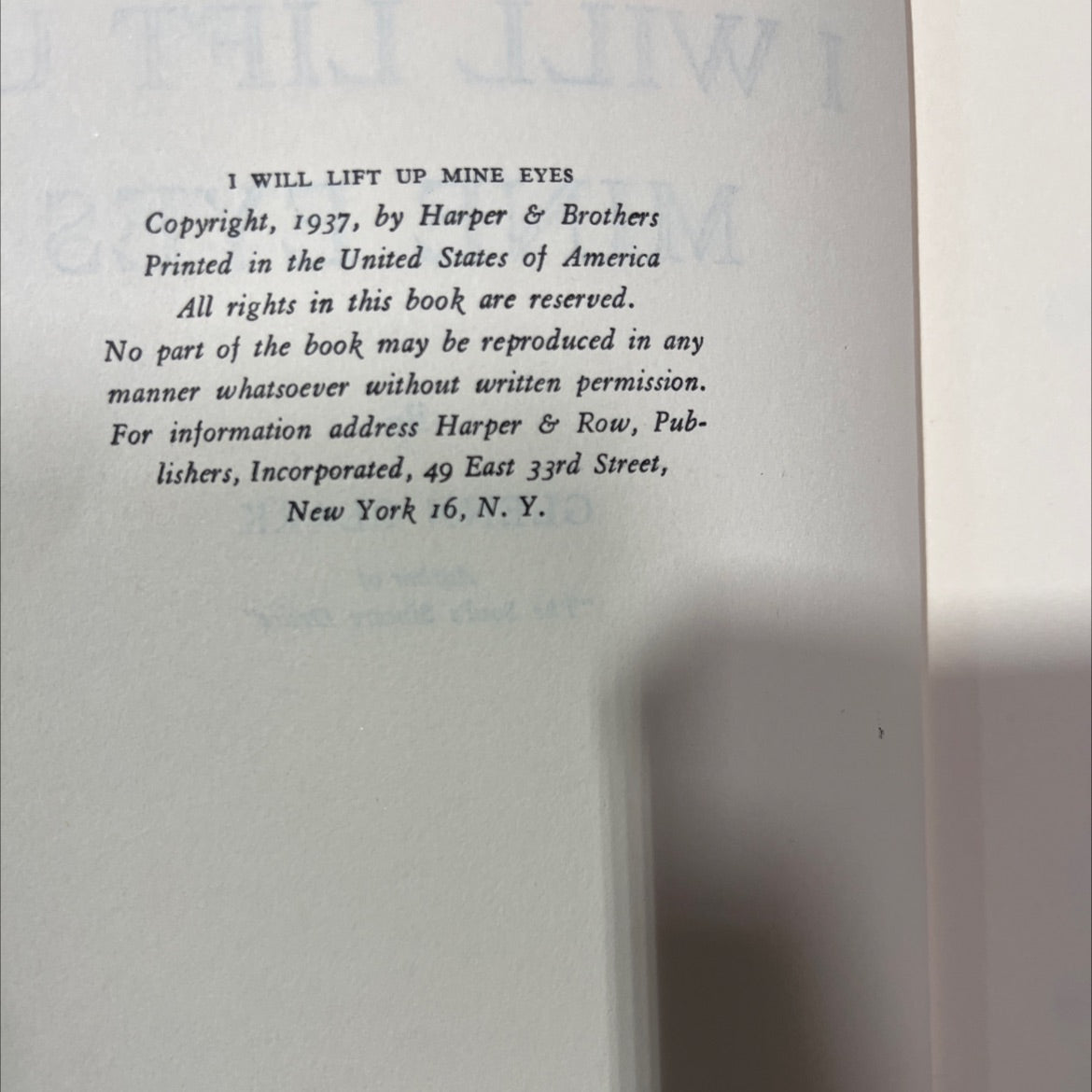 i will lift up mine eyes book, by glenn clark, 1937 Hardcover image 3