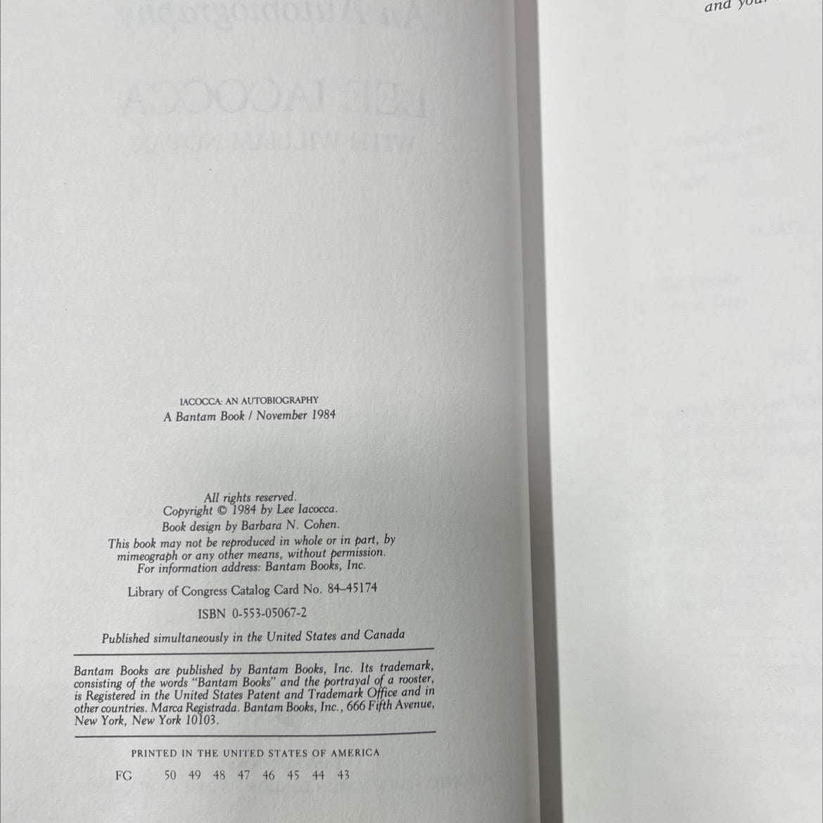 iacocca an autobiography book, by lee iacocca with william novak, 1984 Hardcover image 3