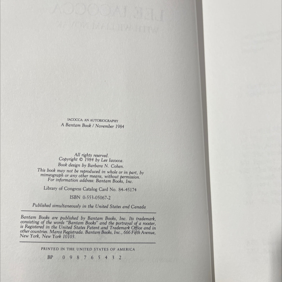 iacocca an autobiography book, by lee iacocca, 1984 Hardcover image 3