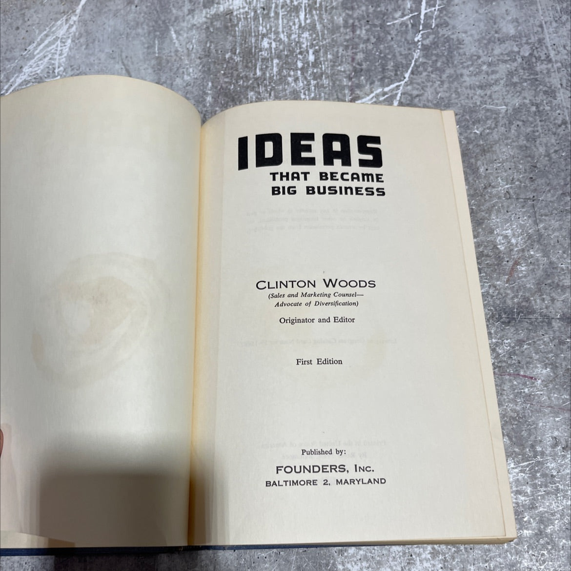 ideas that became big business book, by clinton woods, 1959 Hardcover image 2