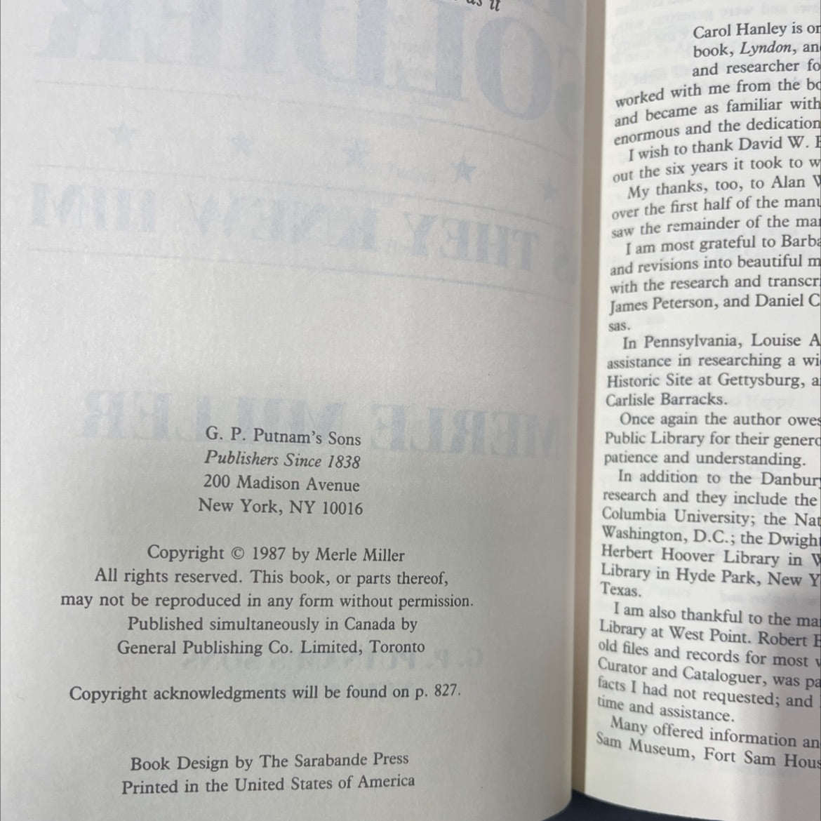 ike the soldier as they knew him book, by merle miller, 1987 Hardcover image 3