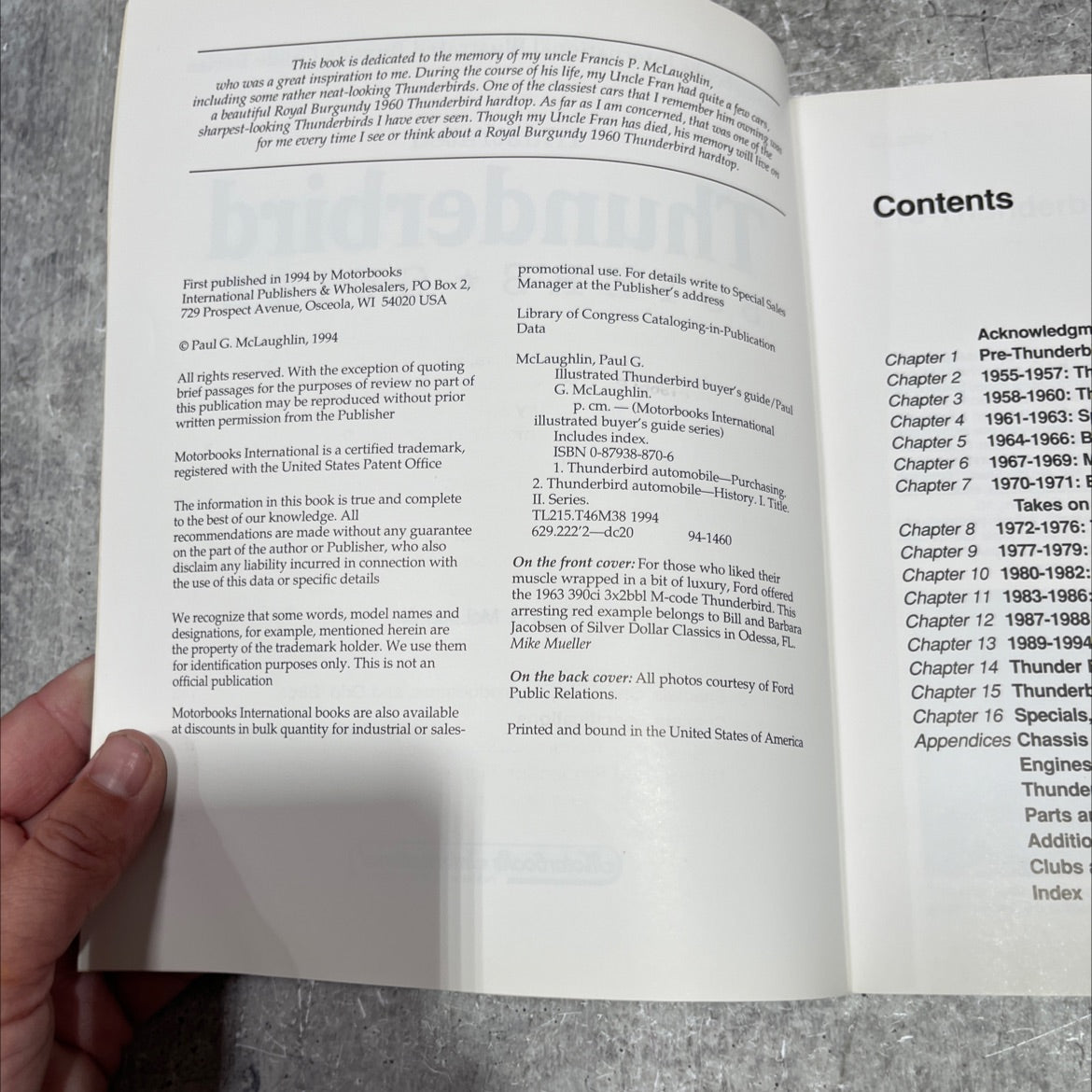 illustrated thunderbird buyer's guide book, by Paul G. McLaughlin, 1994 Paperback image 3